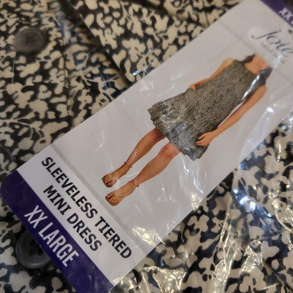 Joie Dresses & Skirts - Joie Limited Edition Marble Caviar Print Sleeveless Tiered Mini Dress XXL NEW